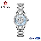 Gold Stailess Steel Ladies Analog Quartz Lady Watch with Interchangeable Straps