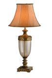Phine Pd4020-01 Metal/Glass Desk Lamp with Fabric Shade