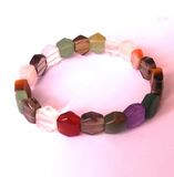 Semi Precious Stone Multi Color Diamond Shape Bracelet