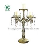 Glass Candle Holder with Five Posts by BV (10*23.5*22.5)