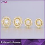 Clear Stone Gold Brazilian Jewelry Stud Earrings