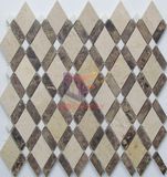 Dark Emperador with Cream Rhomb Marble Mosaic Floor Tile (CFS1086)