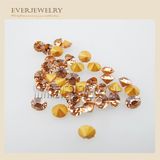Light Peach Chinese Crystal Glass Diamond Rhinestone Point Back