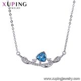 44011 Xuping Simple Shape Crystals From Swarovski Rhodium Color Gold Plated Necklace Jewelry