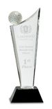 Crystal Golf Trophy Black Base