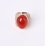 Fashion Jewelry Ring with Red Color Glass Stone