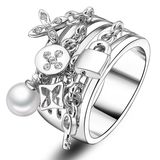 Custom Hot Sale Fashion Jewelry Crystal Pearl Finger Ring