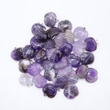 Natural Crystal Amethyst Apple Charms Necklace Chain Pendants