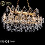 Long Golden K9 Crystal Chandelier Light
