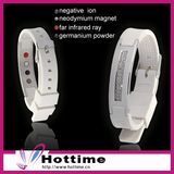 Fashion Crystal Silicone Bracelet with Negative Ion for Adjustable Size