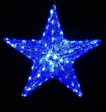 Crystal Sculpture 3D Christmas Hanging Star Light for Street Decoration