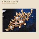 Pearl Pin Brooch Rhinestone for Women