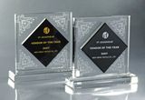 Black and Clear Crystal Medal
