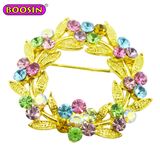 Promotional Fashion Rhinestone Gold Brooch Bouquet