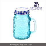 500ml Color Glass Mason Jars Juice Bottle with Handle and Straw