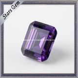 Amethyst Color Emerald Cut Precious Cubic Zirconia Gems