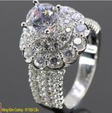 Fashion 925 Sterling Silver Ring with Cluster Setting