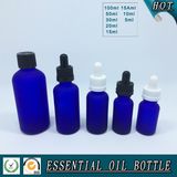 Acid Etch Frosted Cobalt Blue Glass Essential Oil Bottle