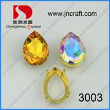 Dz-3003 Light Topaz and Ab Pear Drop Fancy Stone with Claw
