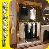 PVD Color Coating 304 Stainless Steel Clothes Display Rack