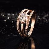 Rose Gold Color Anelli Flower Ring Bague Engagement Anillos Ring