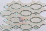 Quartz Mix Glass Water Jet Cutting Mosaic Tile (CFW48)