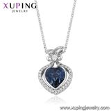 43810 Xuping Wholesale Heart Shape Crystals From Swarovski Rhodium Color Gold Plated Necklace