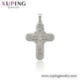 33808 Fashion Jewelry Wedding Square Rhodium Gemstone Necklace Pendant -31854