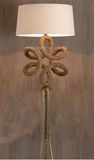 Metal & Rope Floor Decorative Lamp with Fabric Shade