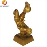 Gold Plating 3D Football Trophy for Souvenir