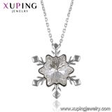 Necklace-00415 Xuping Snowflake Shape Crystals From Swarovski Simple Gold Chain Necklace