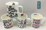 Black and Red Letter Ceramic Mug