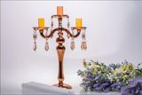 Golden Glass Candle Holder for Wedding Decoration (three poster)