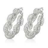 Fashion Jewelry Silver Plated Alloy Crystal Earrings