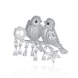 Luxury Micro Paved Setting Zircon Shinning Animal Bird Pin Brooch