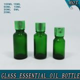 Green Glass Essential Oil Bottles with Orifice Reducer