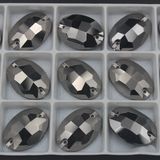 Shining Oval Rhinestone Stone Button Sew on Crystal Beads for Wedding Dress