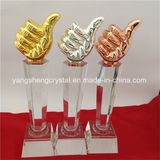 2018 Bestseller Thumb Metal Crystal Trophy