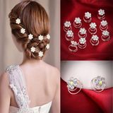 Crystal Rhinestone Flower Clips Hairpins Hairgrips Hair