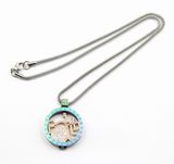 Rainbow 316L Stainless Steel Floating Locket Pendant Necklace