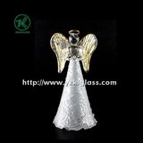 Glass Angle Holding Heart for Home Decoration by BV, SGS (dia 8cm h: 16.5cm)
