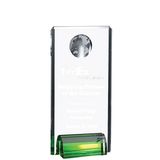 Rectangular Crystal Globe Trophy.