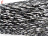 4-5mm Grey Black Round Pearl Strand (ES292)