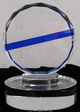 Circular Cut Faceted Crystal with Round Base