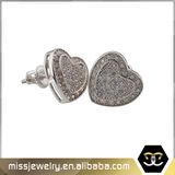Women Hip Hop 14K Gold Heart Stud Earrings Mjce006