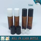 10ml Amber Glass Roll on Bottle with Plastic Cap and Glass Roller Ball