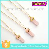 Fashion Chorker Men Diamond Jewelry Gold Pendant Druzy Quartz Necklace