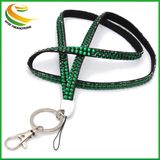 Purple Rhinestone Bling Crystal Lanyard for ID Holder and Key Lanyard