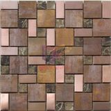 Antique Style Copper Mix Marble and Steel Mosaic (CFM1004)