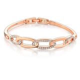 Latest Rhinestone Rose Gold Fashion Simple Alloy Bracelet Bangle